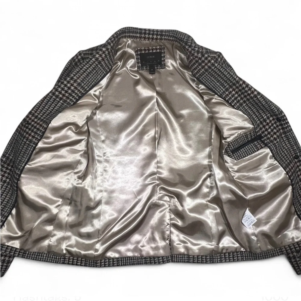 J. Crew Schoolboy Blazer in Houndstooth Tweed Size 0. 100% wool - Picture 7 of 13